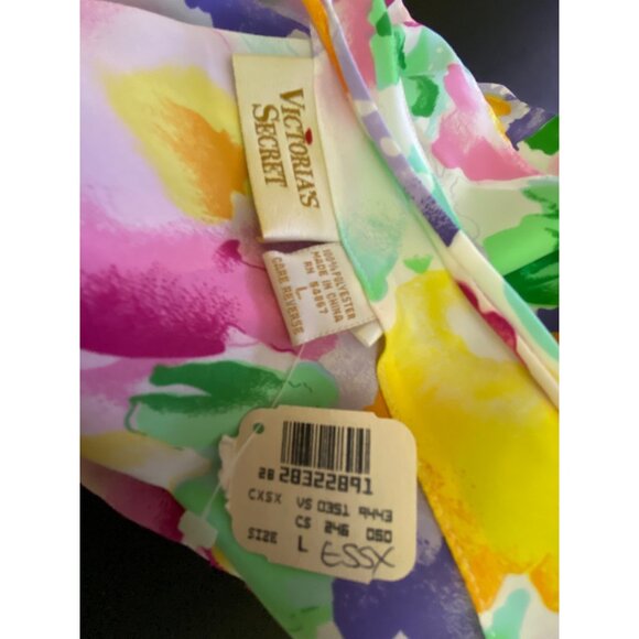 Vintage Victoria's Secret Floral‎ Two-Piece Pajama Short Set Large Eighties Rock - Picture 11 of 13